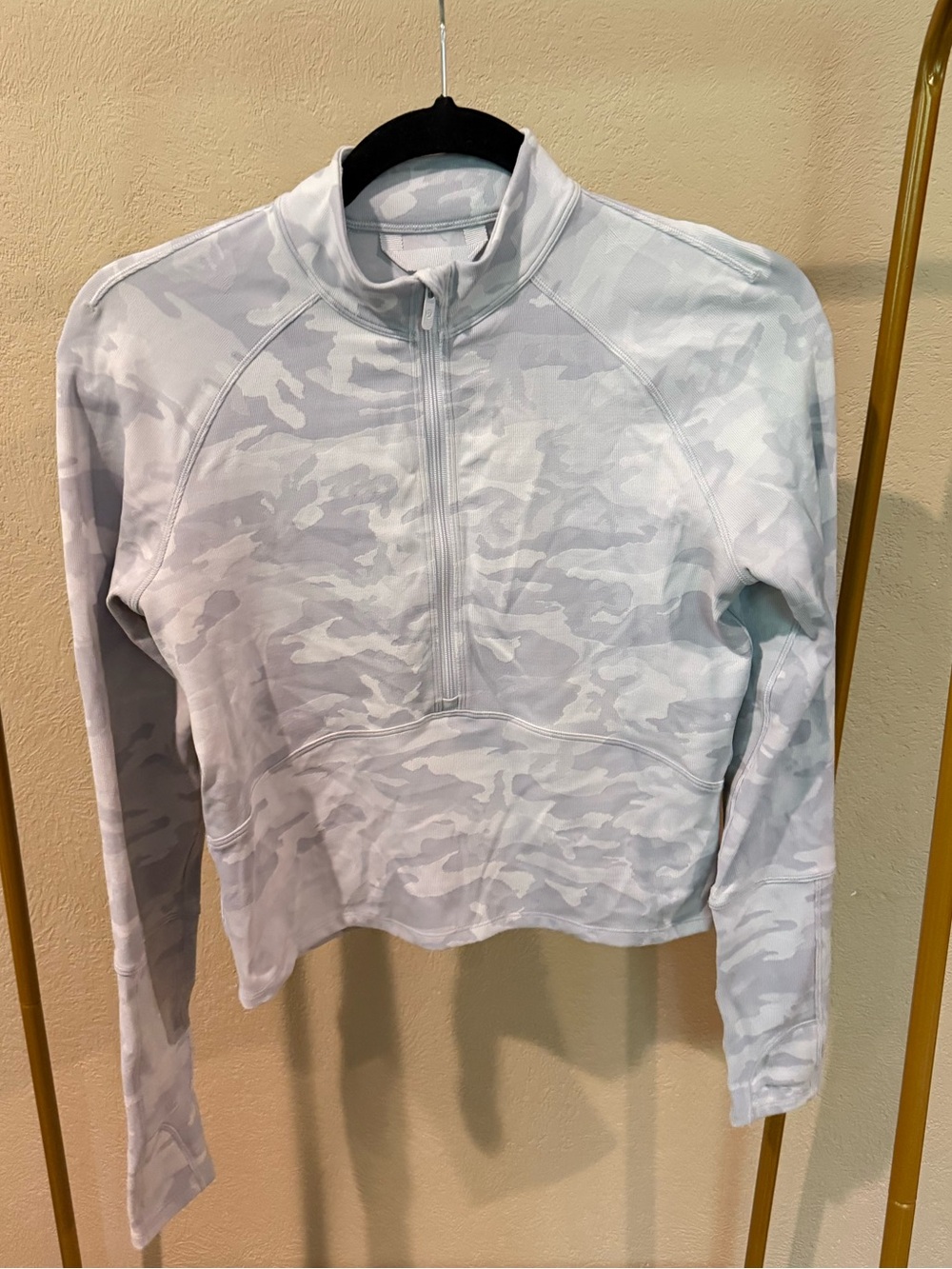 lululemon athletica Light Gray Camo Half-Zip Pullover